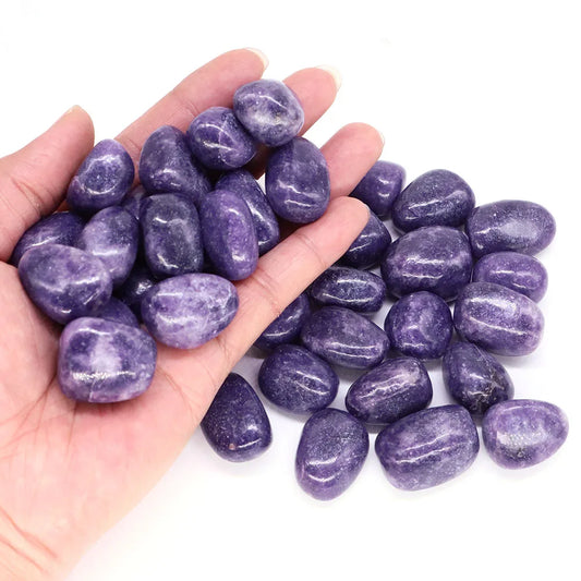 Natural Tumbled Lilac Lepidolite Stone – Reiki Healing Crystal & Home Decor Gem